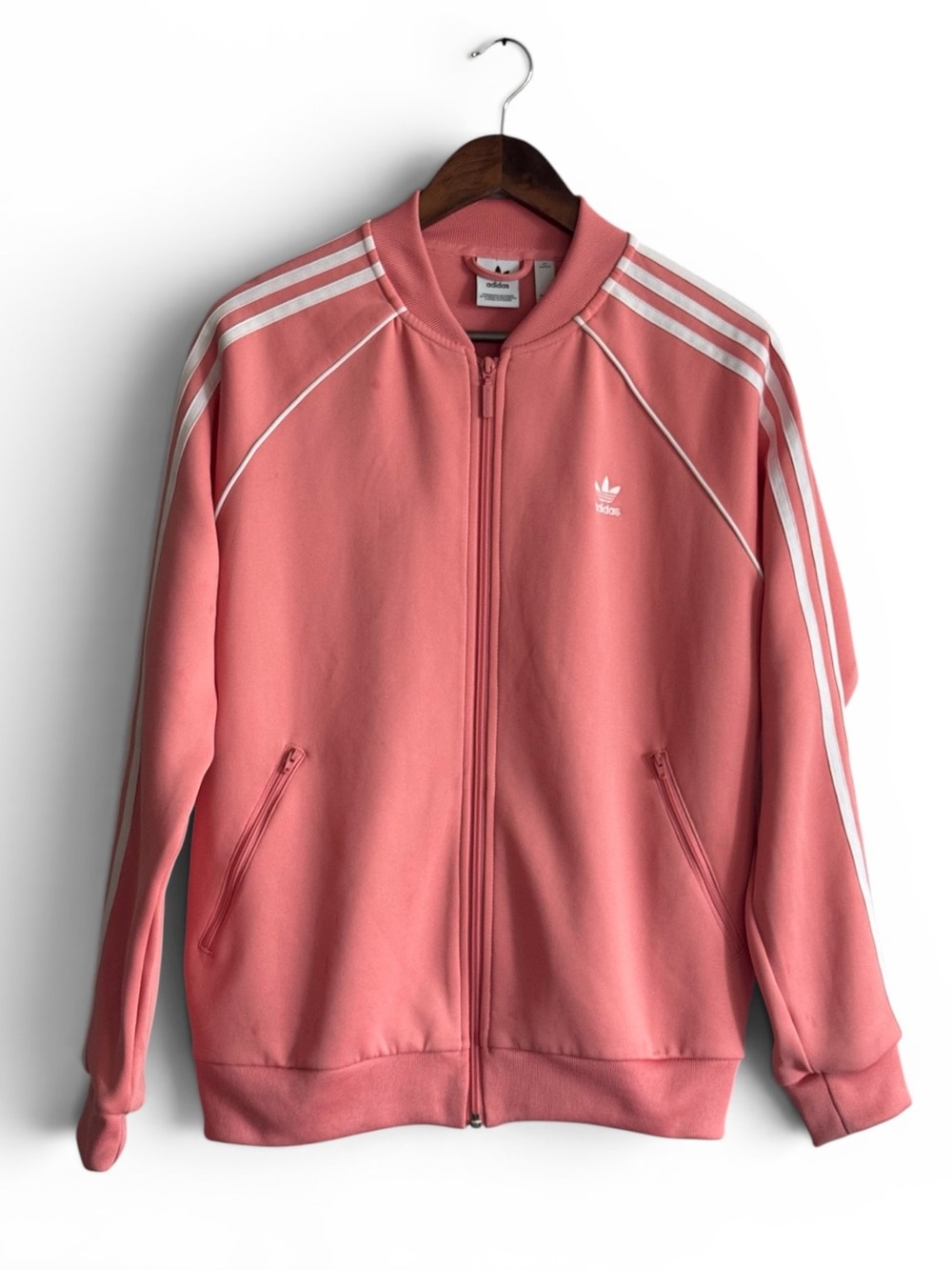 Adidas Women's Superstar Trefoil Track Full Zip Jacket Coral Pink MED Like New